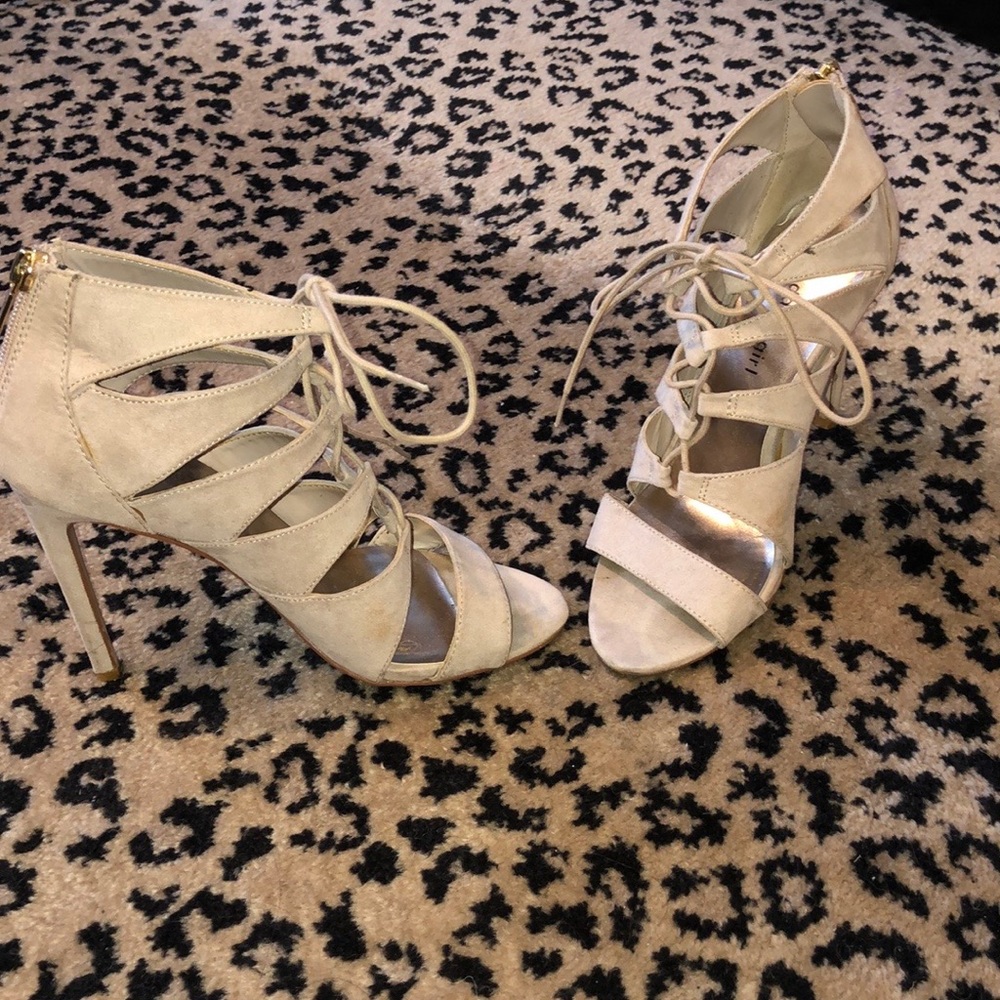 Madden Girl Lace Up Suede Heels